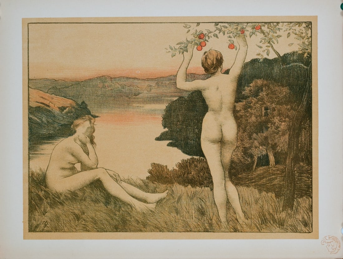 Excellent 1897 Menard Automne L Estampe Moderne Lithograph (1 of 3)