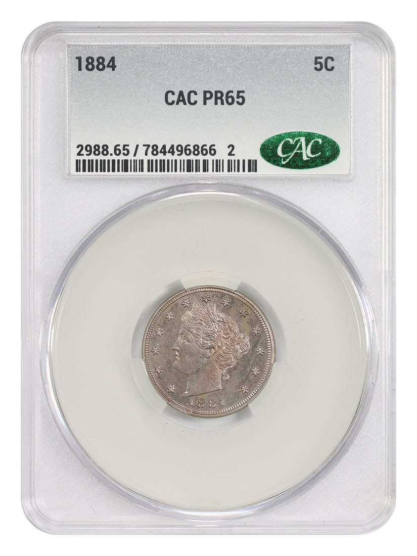 Liberty Nickel - 1884 5C CACG PR65 (1 of 6)
