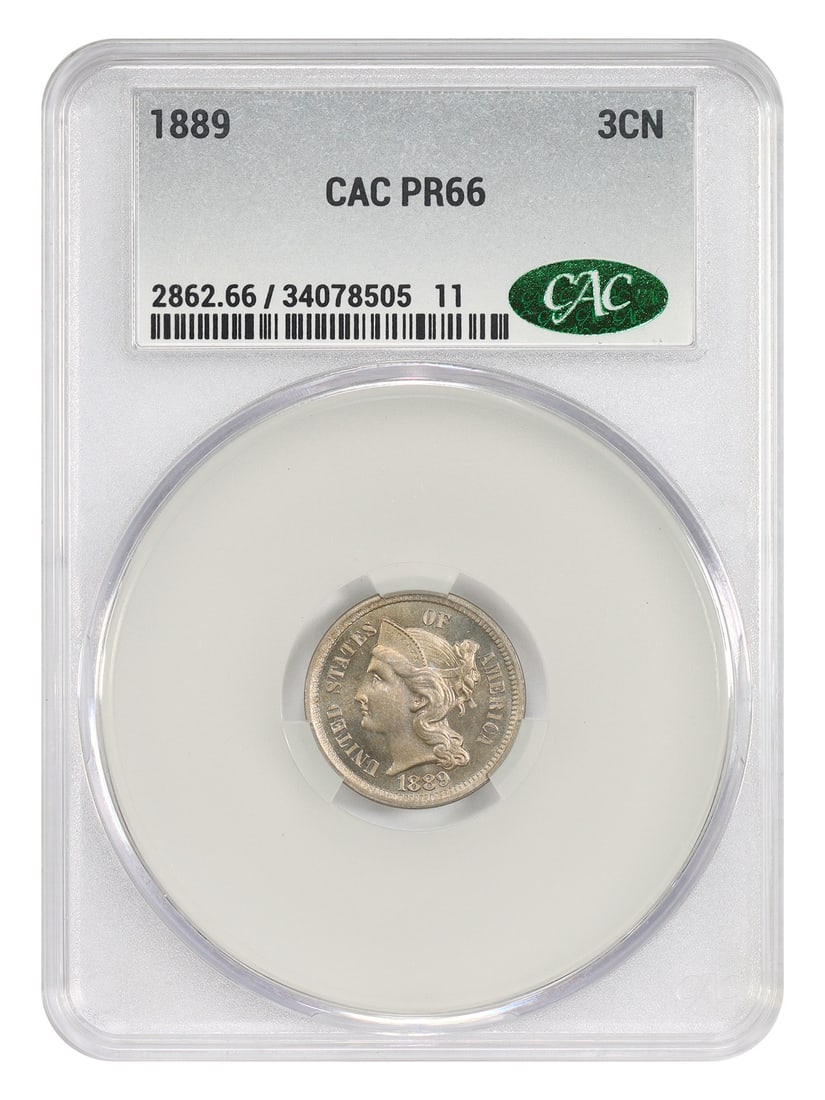Three Cent Nickel - 1889 3CN CACG PR66 (1 of 6)