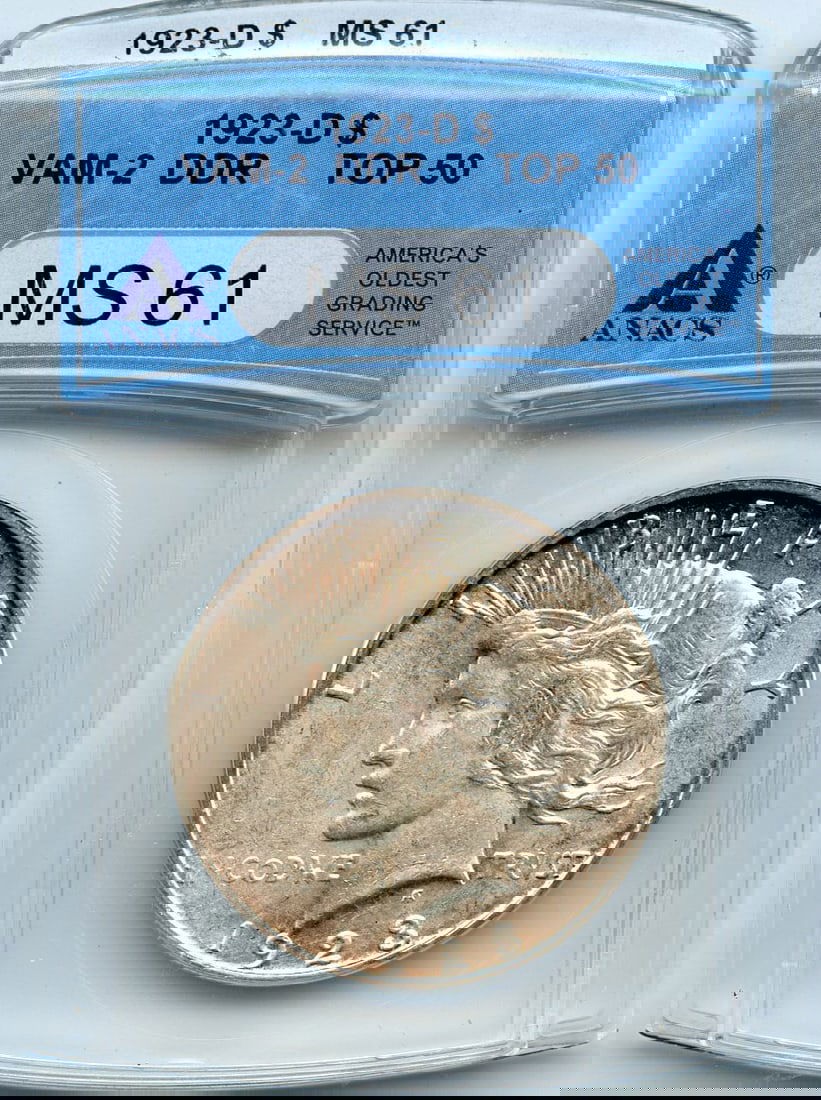 MS61 C5266- 1923-D VAM-2 DOUBLED DIE REVERSE TOP 50 PEACE DOLLAR ANACS: MS61 C5266- 1923-D VAM-2 DOUBLED DIE REVERSE TOP 50 PEACE DOLLAR ANACS This listing features MS61 C5266- 1923-D VAM-2 DOUBLED DIE REVERSE TOP 50 PEACE DOLLAR ANACS. Item specifics are provided below.