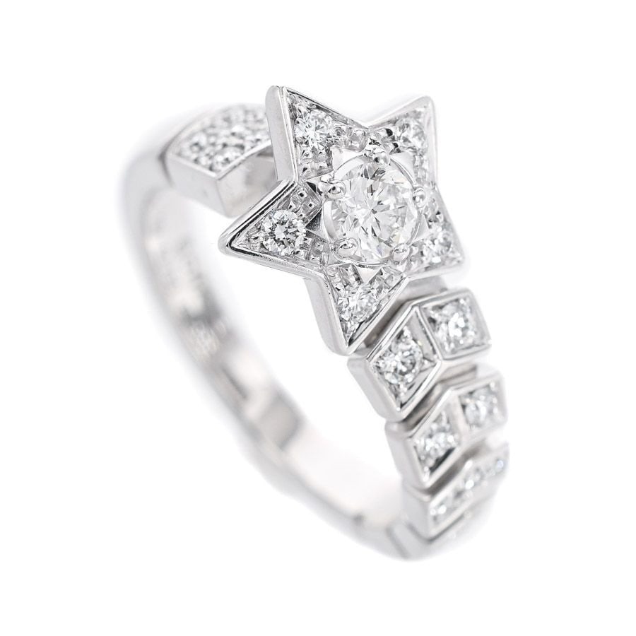 Box CHANEL Comet Star Diamond White Gold Ring US5 with Original (1 of 8)