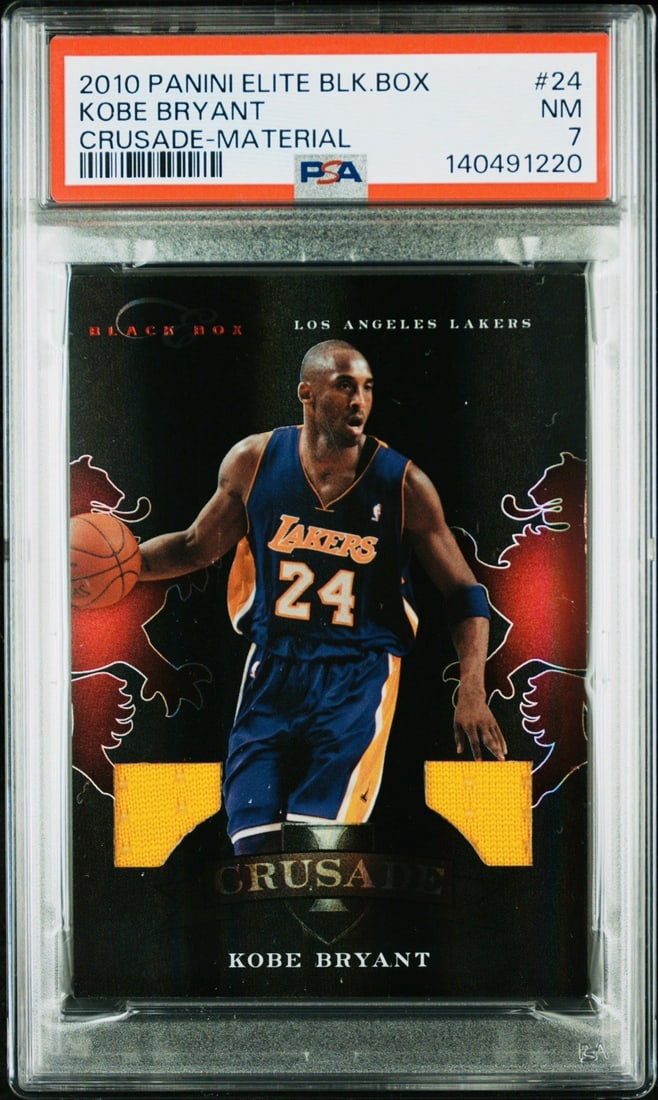 7 2010 ELITE BLACK BOX KOBE BRYANT #24 CRUSADE MATERIAL GAME WORN PATCH/ 99 PSA (1 of 3)