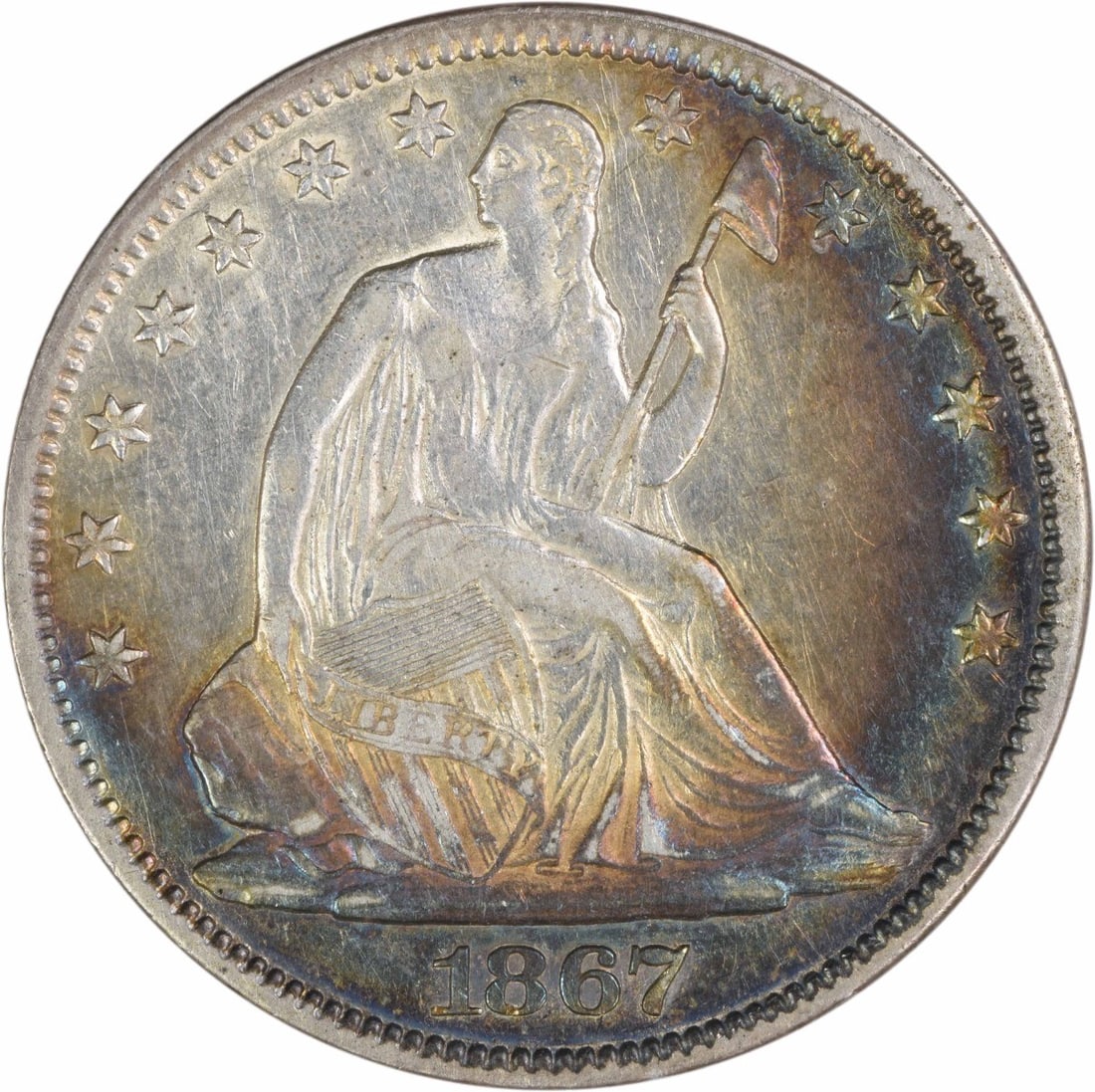 Uncertified 1867 Liberty Seated Silver Half Dollar EF: Uncertified 1867 Liberty Seated Silver Half Dollar EF This listing features Uncertified 1867 Liberty Seated Silver Half Dollar EF. Item specifics are provided below. Item Specifics: Certification: