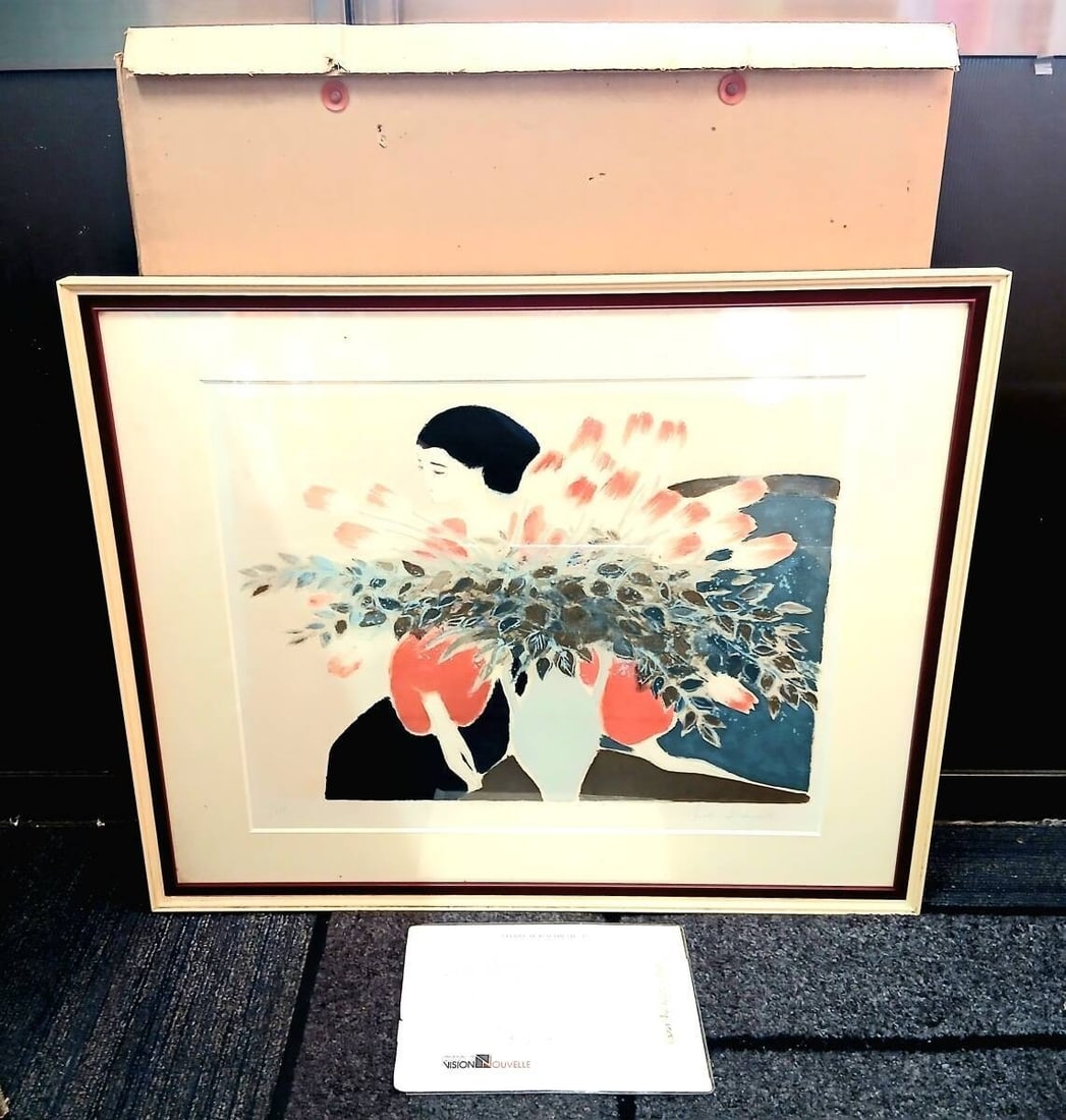 Art Andre Brasilier Tulip and Rose Dress 1977 Lithograph Signed Numbered Framed (1 of 10)