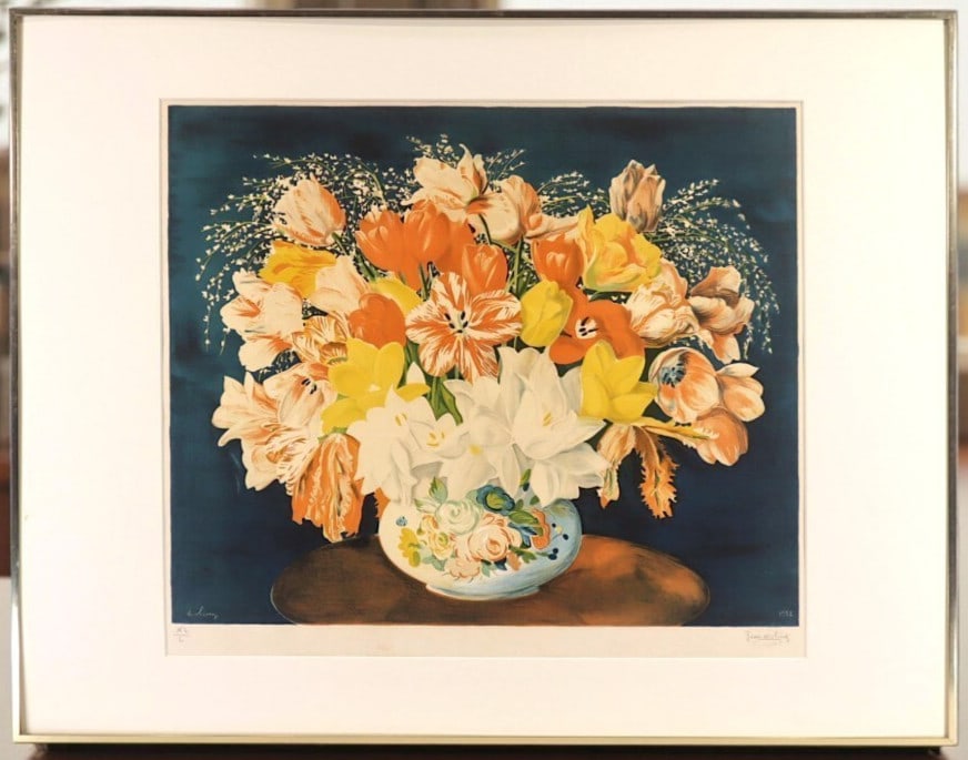 Ed50 Mois Kisling Large Bouquet of Tulips 1952 Lithograph Signed Jean Kisling (1 of 10)