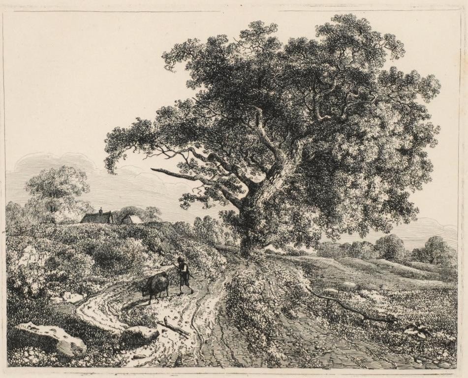 Framed Christoph Nathe Etching Landscape 18thC German Copper Engraving (1 of 9)