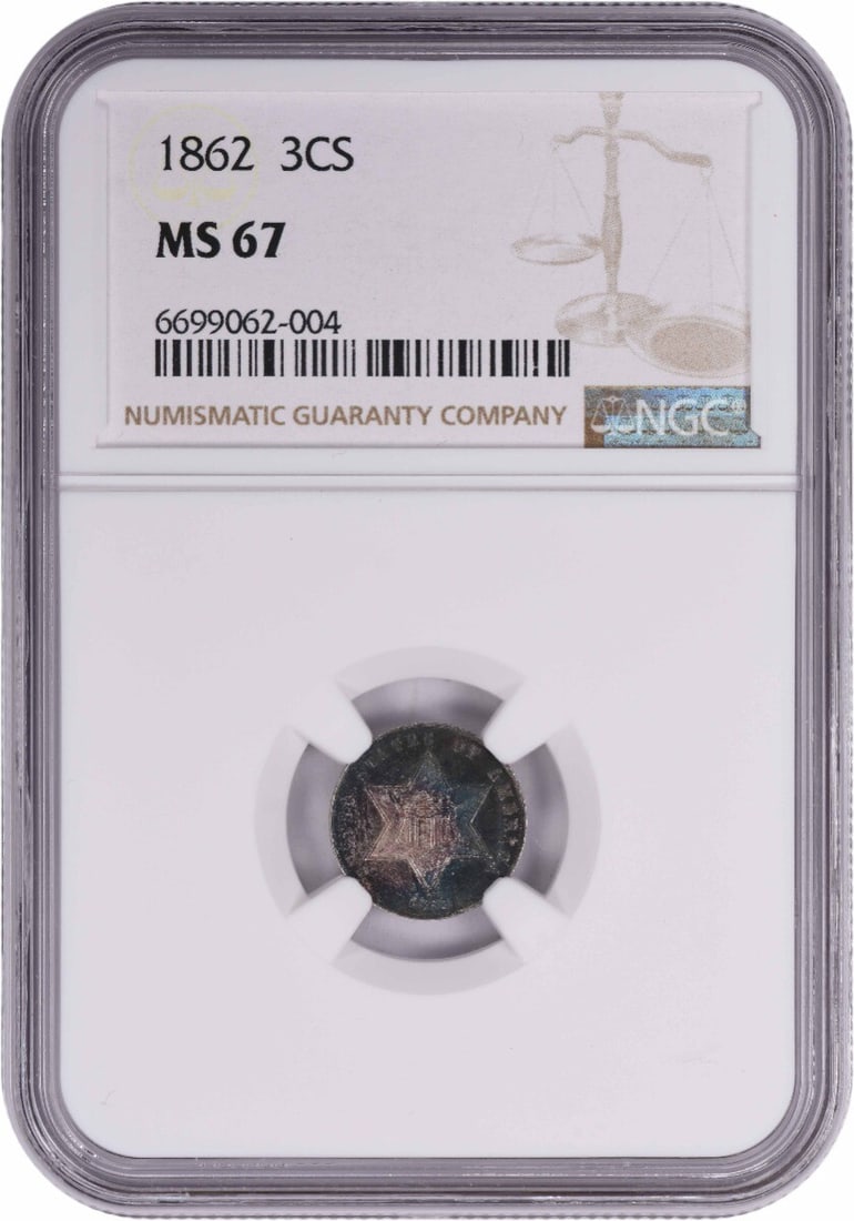 NGC 1862 Three Cent Silver MS67 (1 of 3)