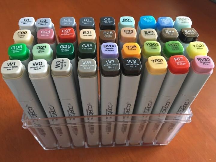 Pens Copic Classic Markers 36 Colors Set Dual Tip Alcohol-Based Art Drawing (1 of 4)