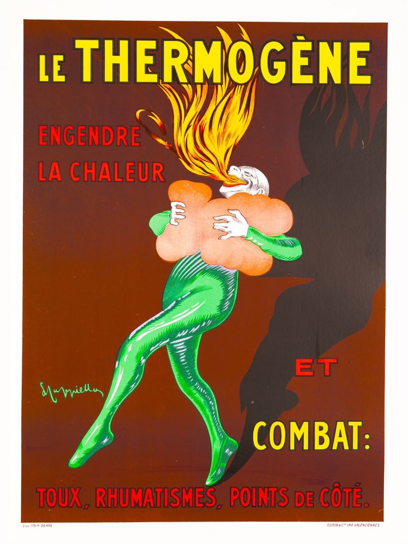 Linen Cappiello Le Thermogene Original French Lithograph 2028 (1 of 3)