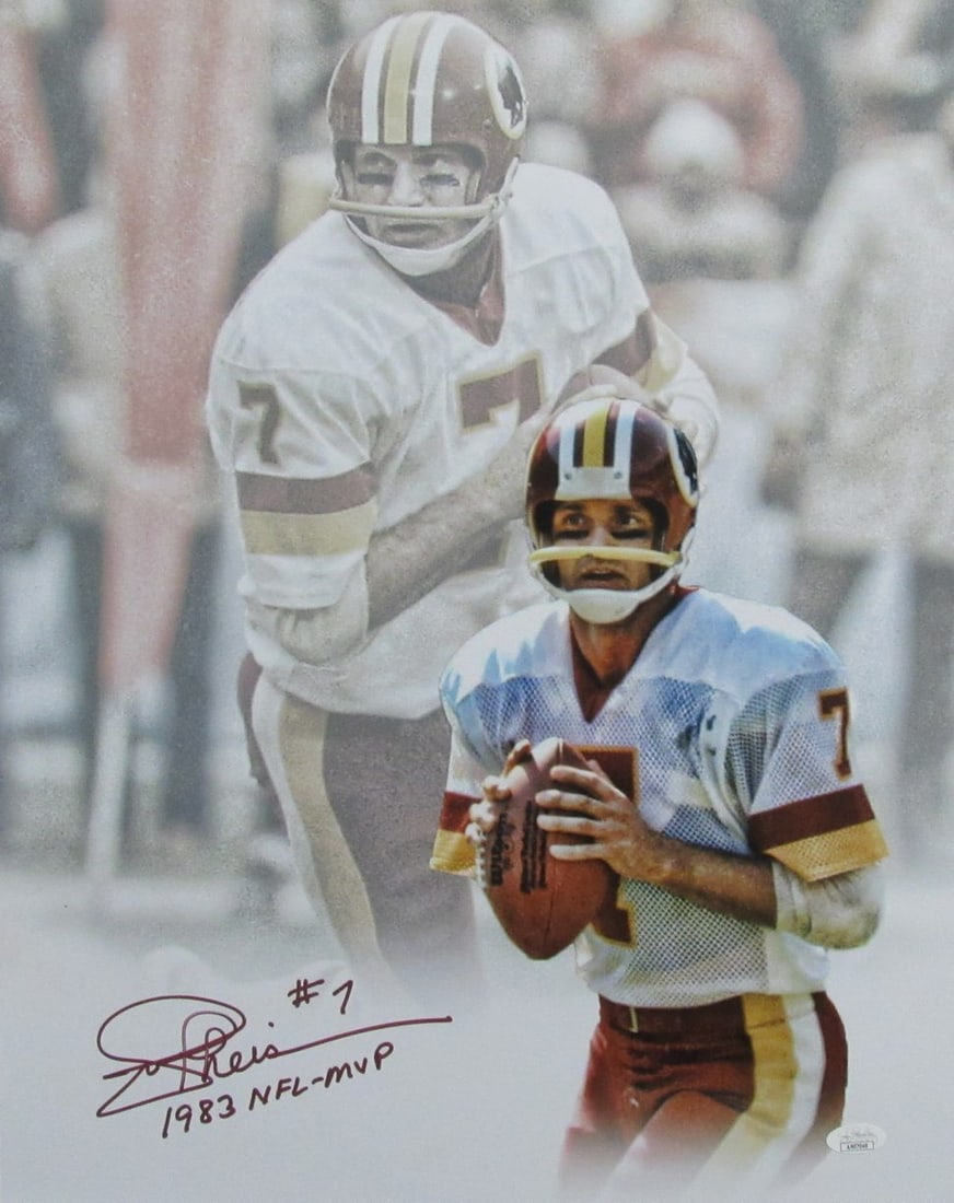 181852 Joe Theismann Autographed/ Inscribed 16x20 Photo Washington Redskins JSA (1 of 3)