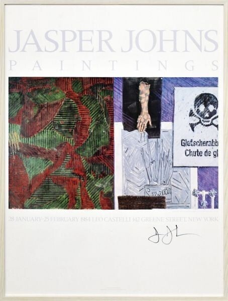 Original Jasper Johns Signed Poster "Paintings: Leo Castelli" 1984 Offset Framed (1 of 7)