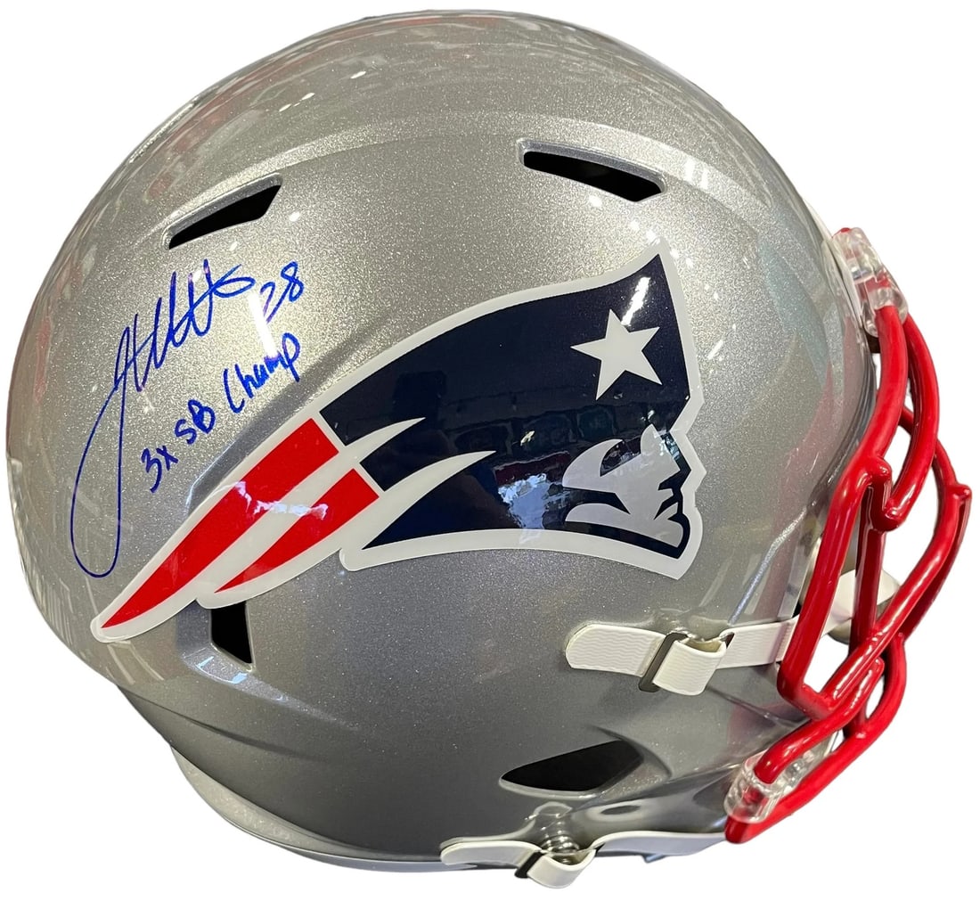 Hel James White "3x SB Champ" Autographed New England Patriots Full Size Replica (1 of 1)