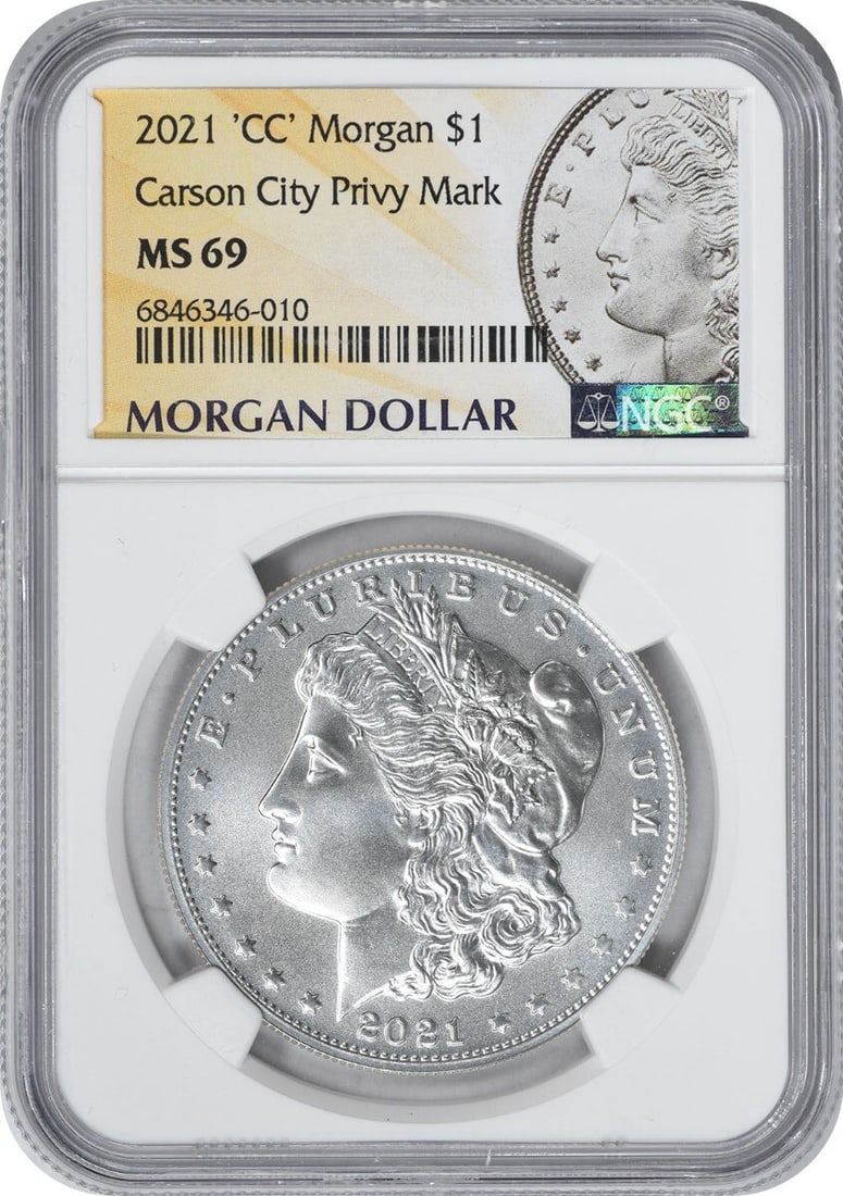 NGC 2021-CC Privy Morgan Silver Dollar MS69 (1 of 2)