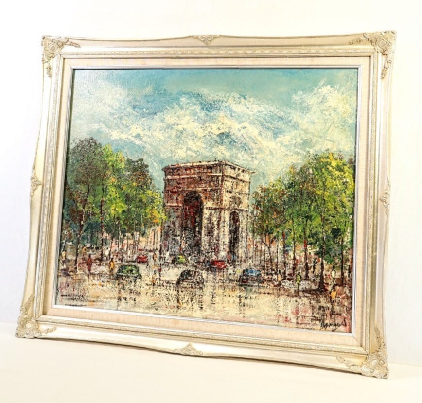 Paris" Signed F20 - HOPMANS (Netherlands) Original Oil Painting "Arc de Triomphe (1 of 10)