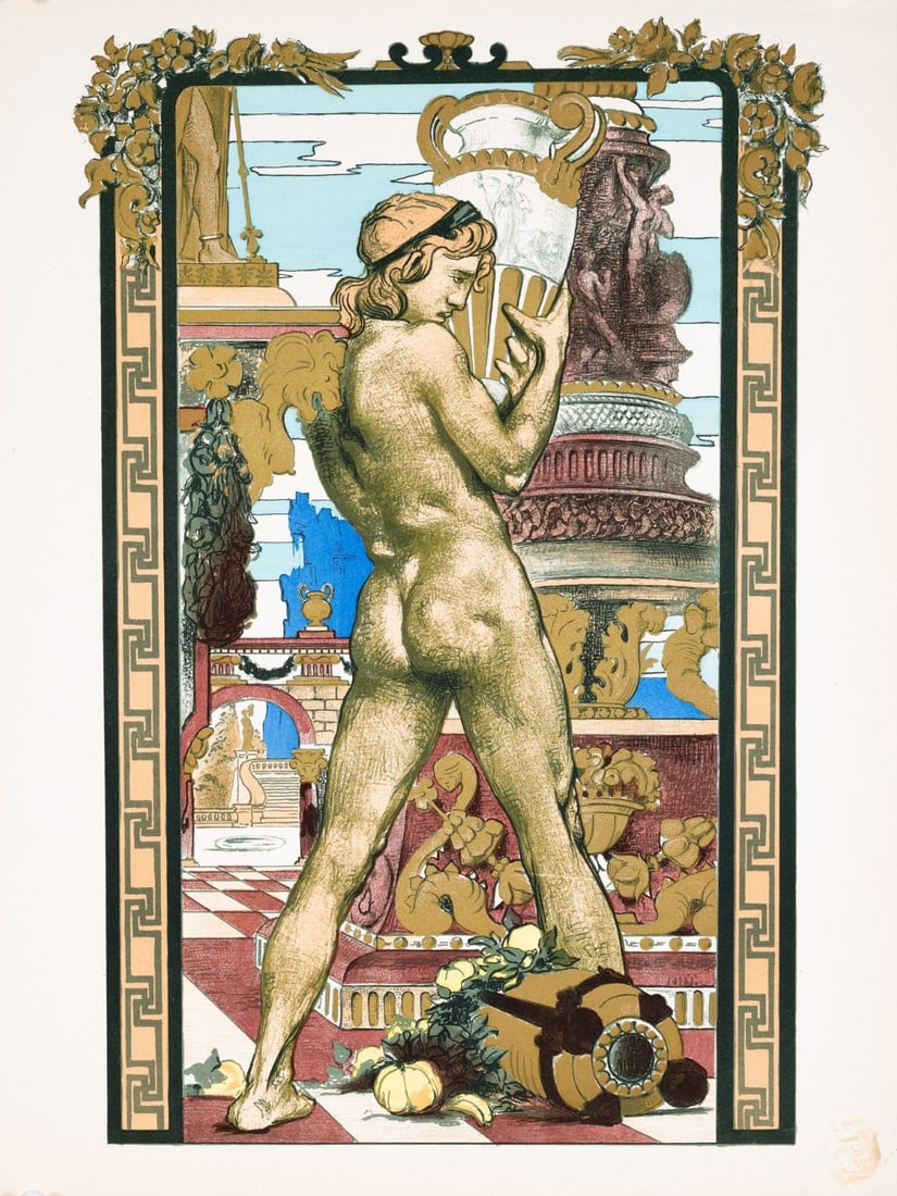 Excellent 1898 Desvallieres Porteur Damphore Lestampe Moderne Lithograph (1 of 3)