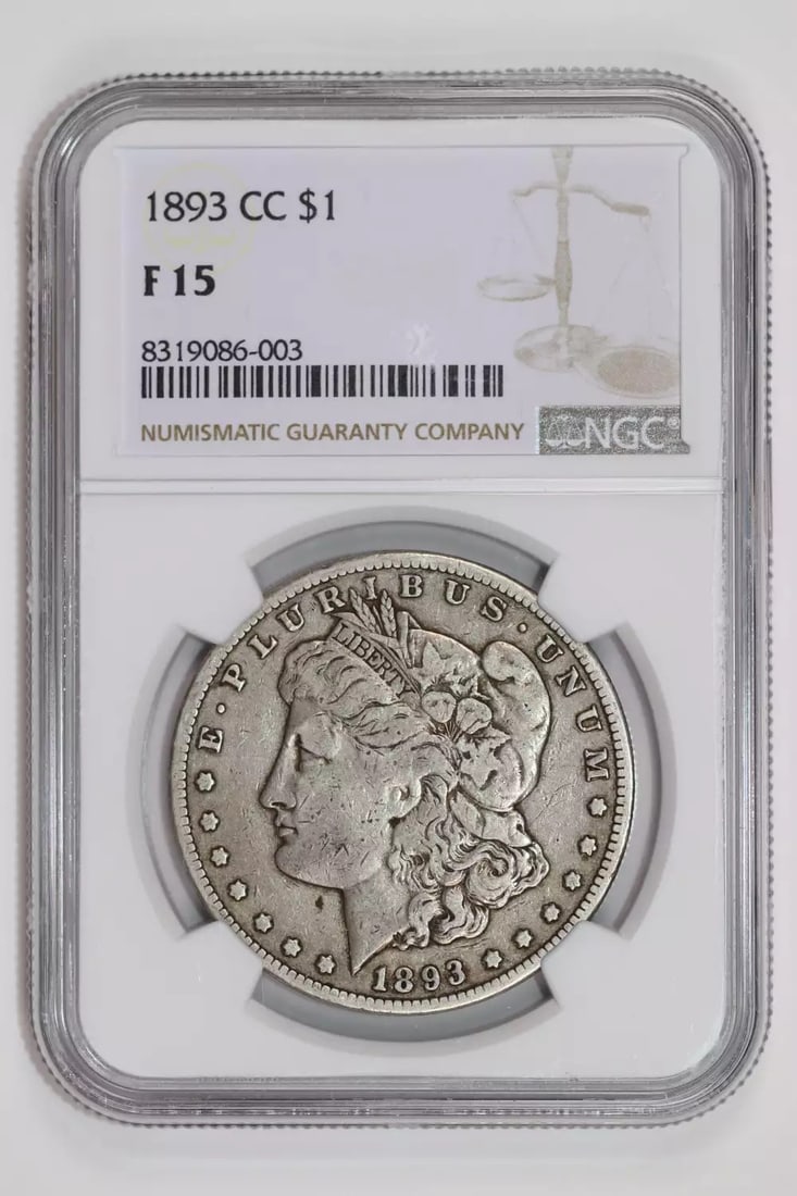 ORIGINAL PQ COIN - 1893-CC MORGAN DOLLAR NGC F15: ORIGINAL PQ COIN - 1893-CC MORGAN DOLLAR NGC F15 This listing features ORIGINAL PQ COIN - 1893-CC MORGAN DOLLAR NGC F15. Item specifics are provided below. Item Specifics: Country Of Origin: USA Certi