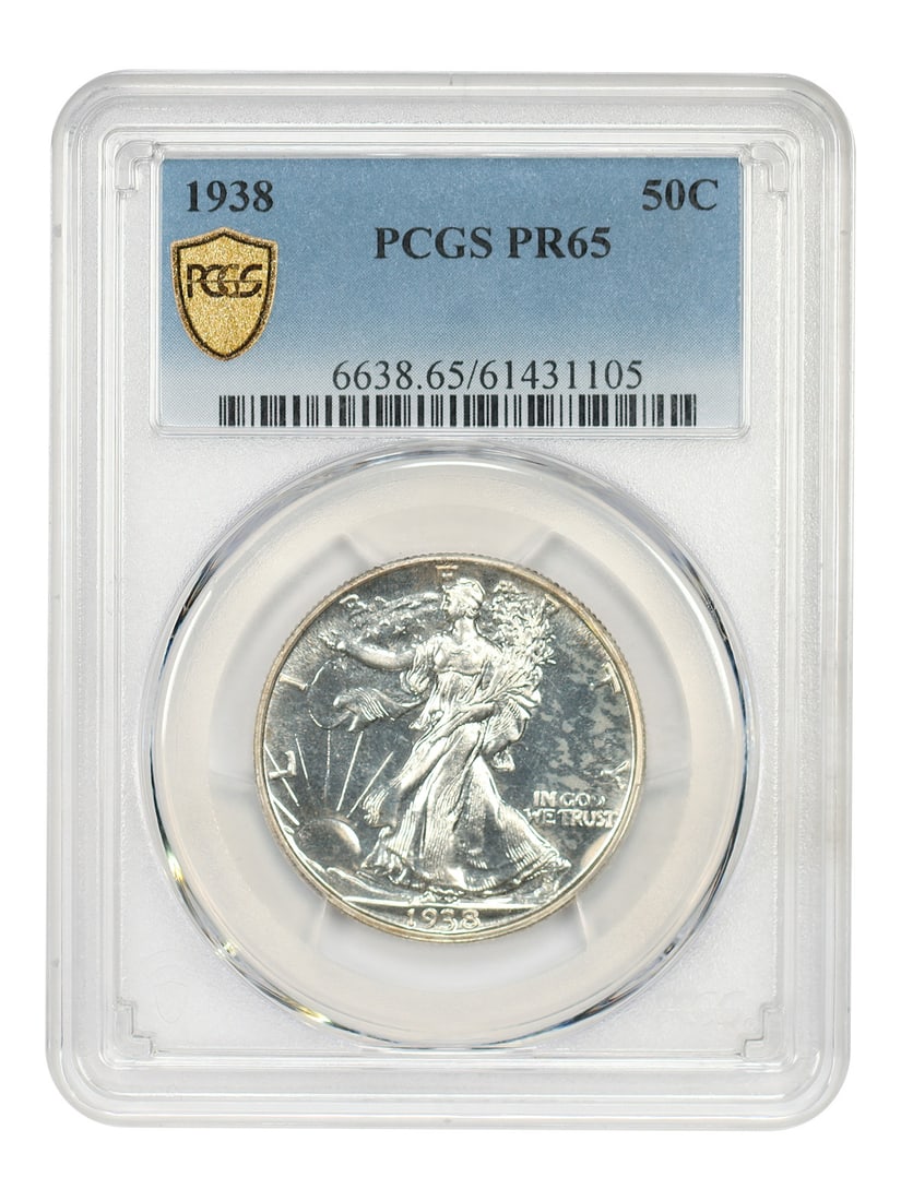 Walking Liberty Half Dollar - 1938 50C PCGS PR65: Walking Liberty Half Dollar - 1938 50C PCGS PR65 This listing features Walking Liberty Half Dollar - 1938 50C PCGS PR65. Item specifics are provided below. Item Specifics: Certification: PCGS