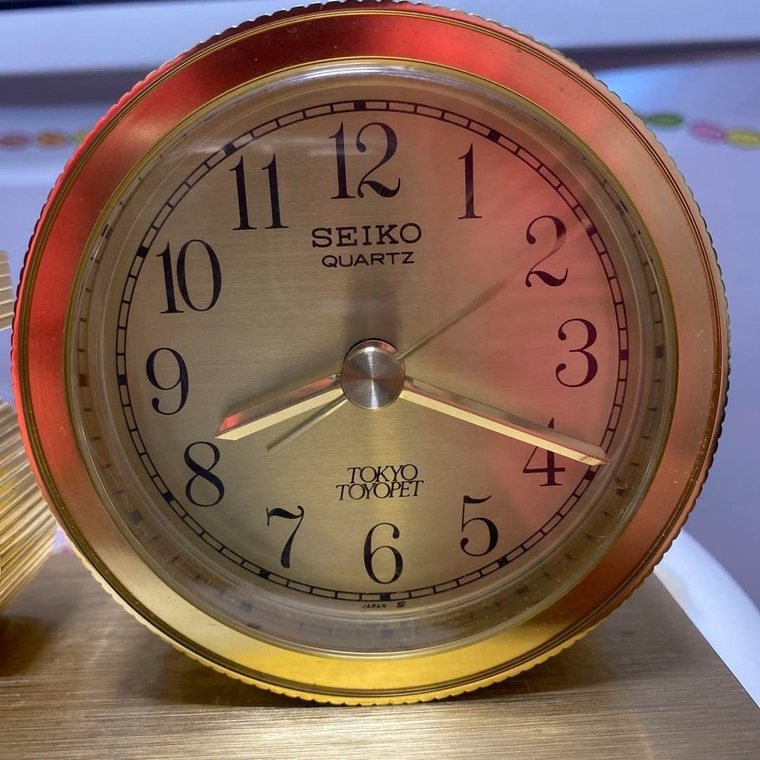 Vintage SEIKO 35th Anniversary Watch Desk Clock Toyota Toyopet Brass (1 of 5)