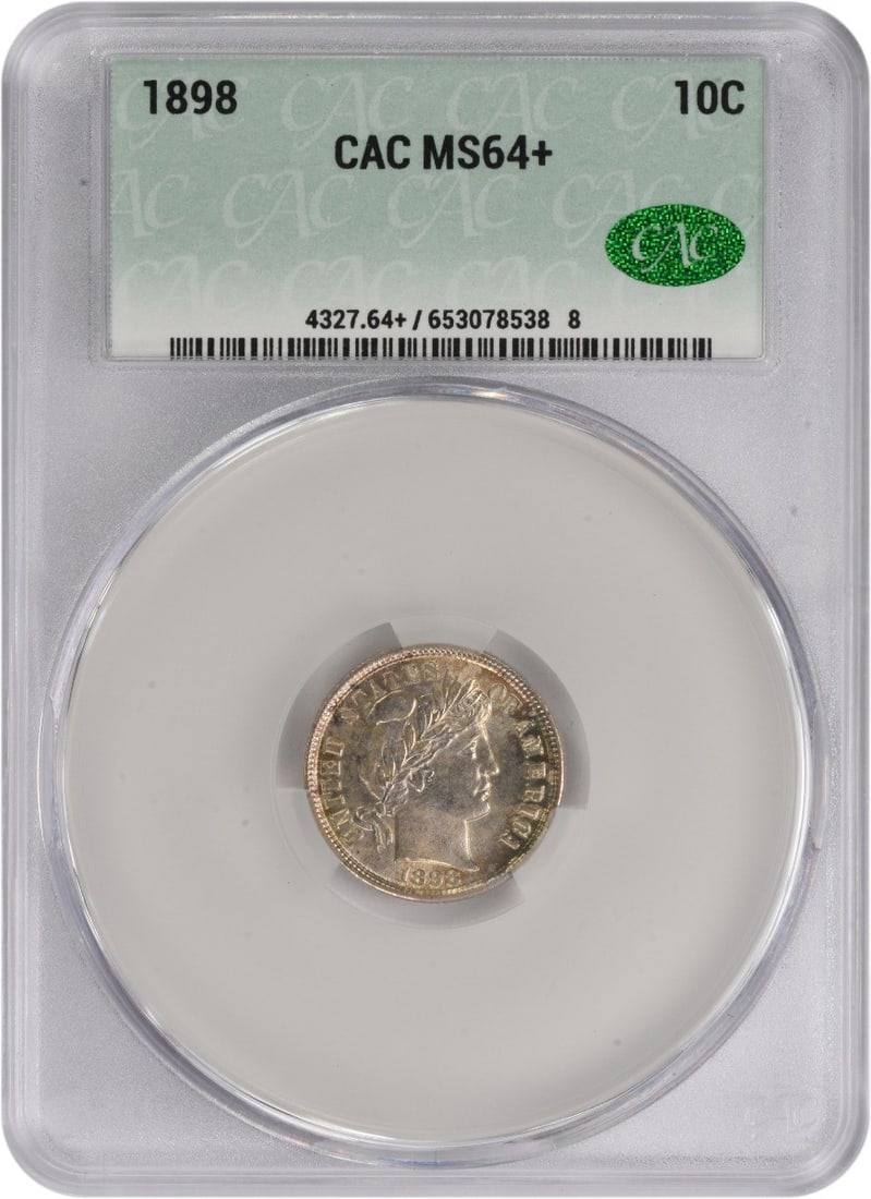 CACG 1898 Barber Silver Dime MS64+ (1 of 2)