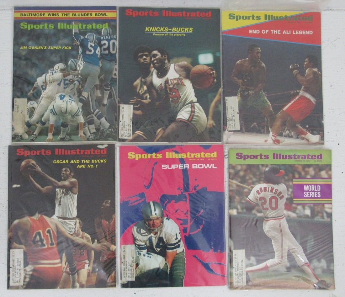 198619 Lot of (32) 1971 Sports Illustrated Magazines Super Bowl/ Ali Covers (1 of 4)
