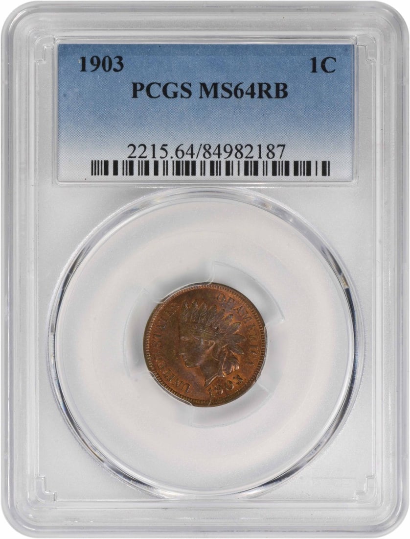 PCGS 1903 Indian Cent MS64RB (1 of 2)