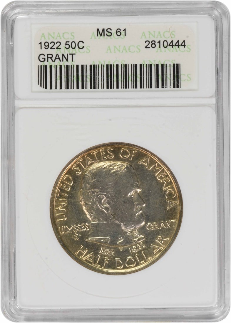 ANACS Grant Commemorative Silver Half Dollar 1922 MS61 (1 of 2)