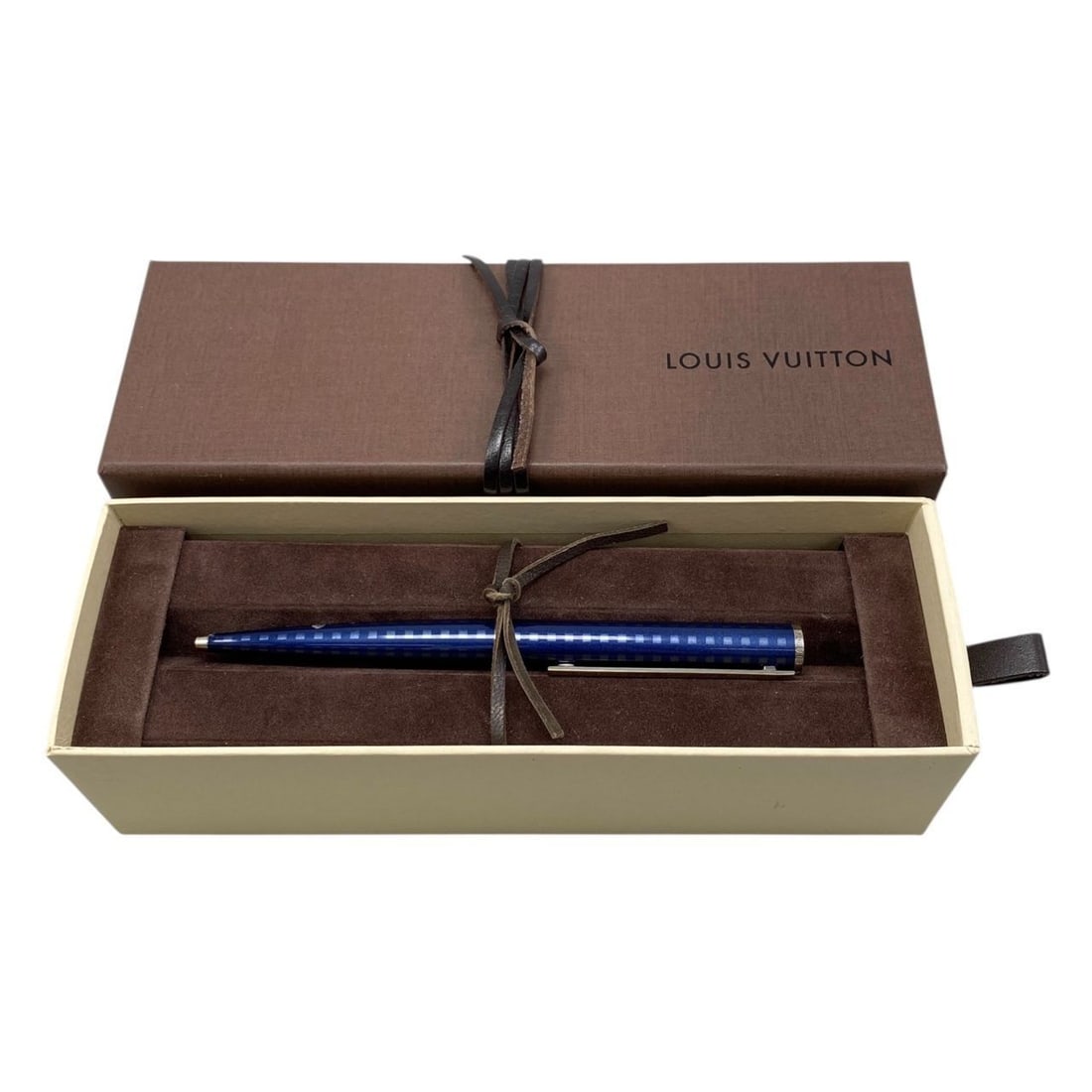 Case LOUIS VUITTON Blue Jetrack Ballpoint Pen Black Ink Japan N79155 With (1 of 9)