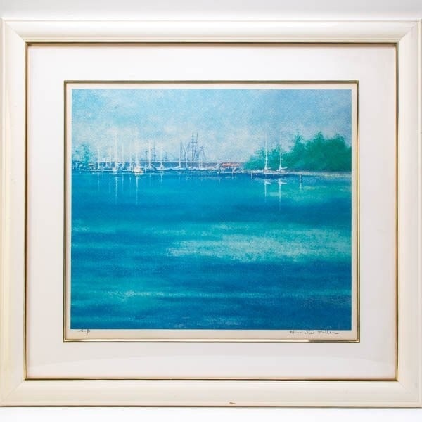 Seascape Henriette Mollan Emerald Harbor A.P. Signed Lithograph Large Framed (1 of 6)