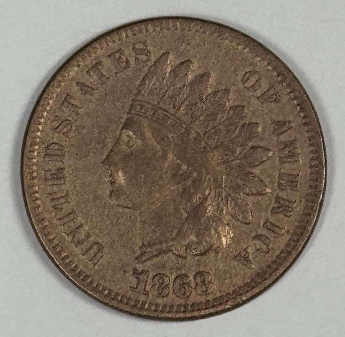 DETAILS 1868 INDIAN HEAD CENT XF/ AU (1 of 3)