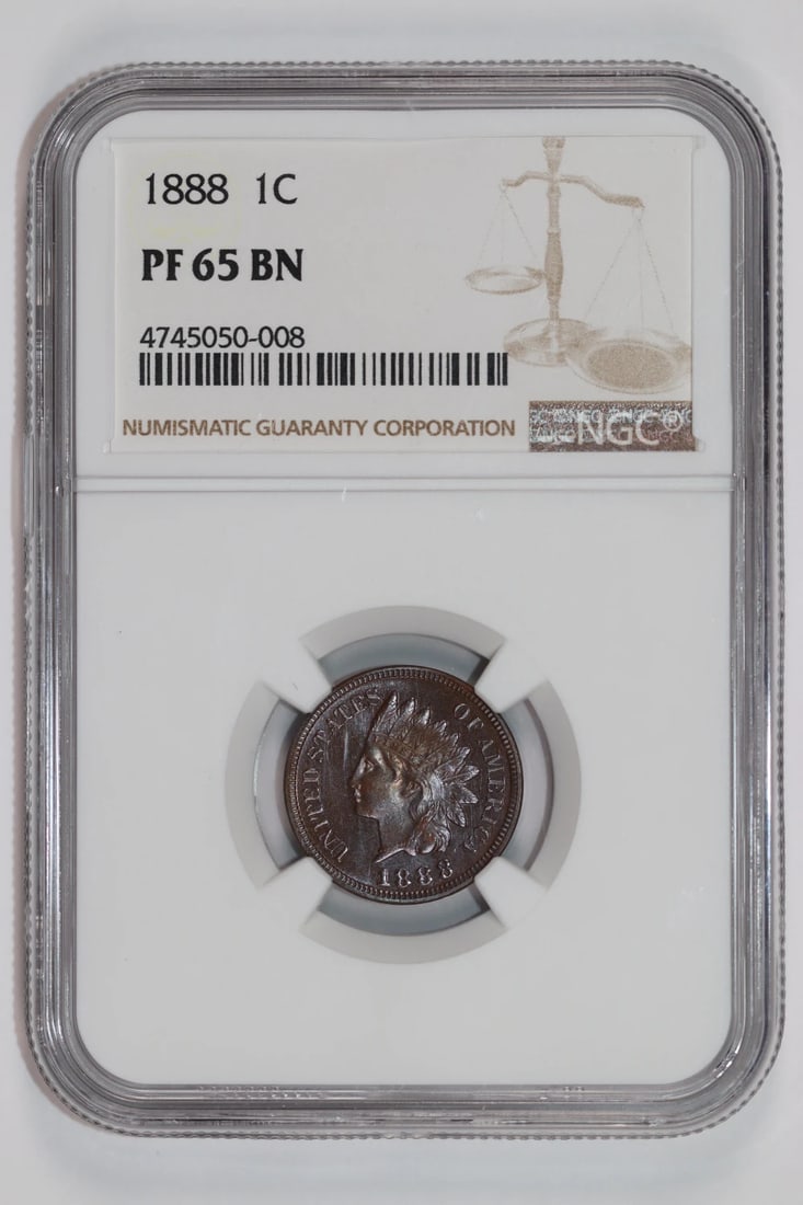 FLASHY PQ - 1888 PROOF INDIAN HEAD CENT NGC PR65 BN (1 of 2)