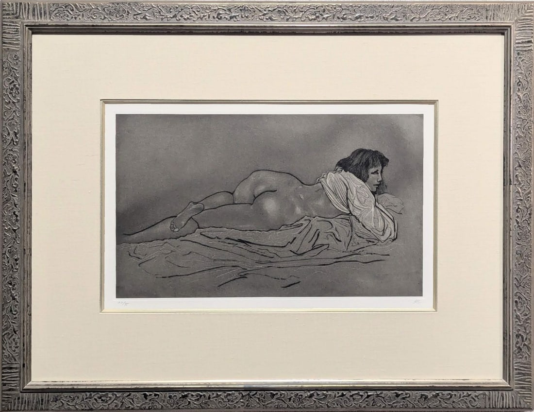 Authentic Matazo Kayama Nude in a Gown Etching 1984 Signed ED 22/ 95 Framed (1 of 7)