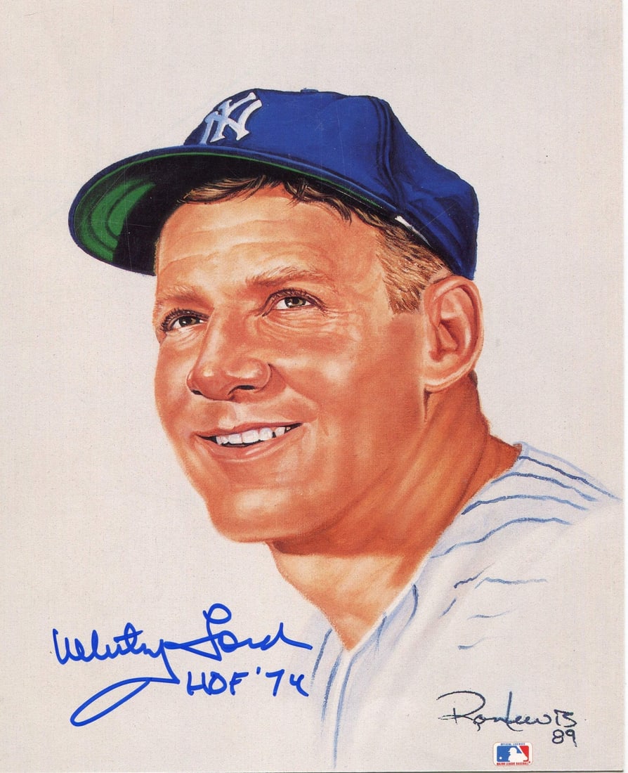 5000 Whitey Ford Autographed Ron Lewis Lithograph 502/ (1 of 2)