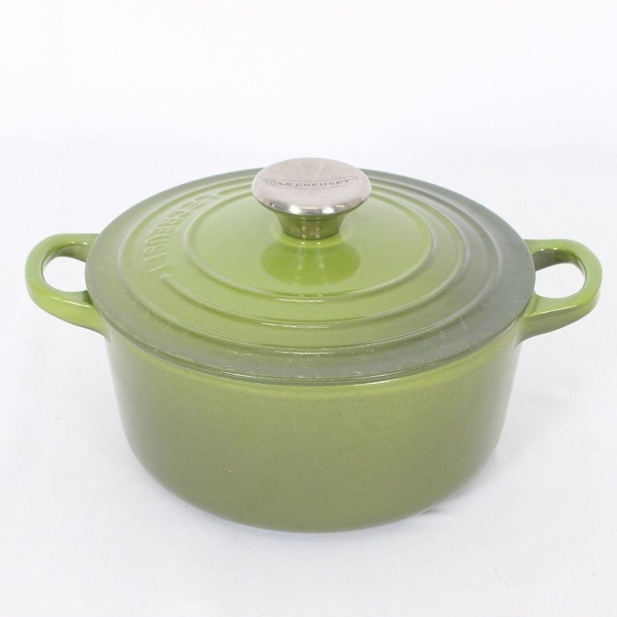 Iron Le Creuset Cocotte Ronde 18cm 7.1in Spinach Green Enameled Dutch Oven Cast (1 of 11)