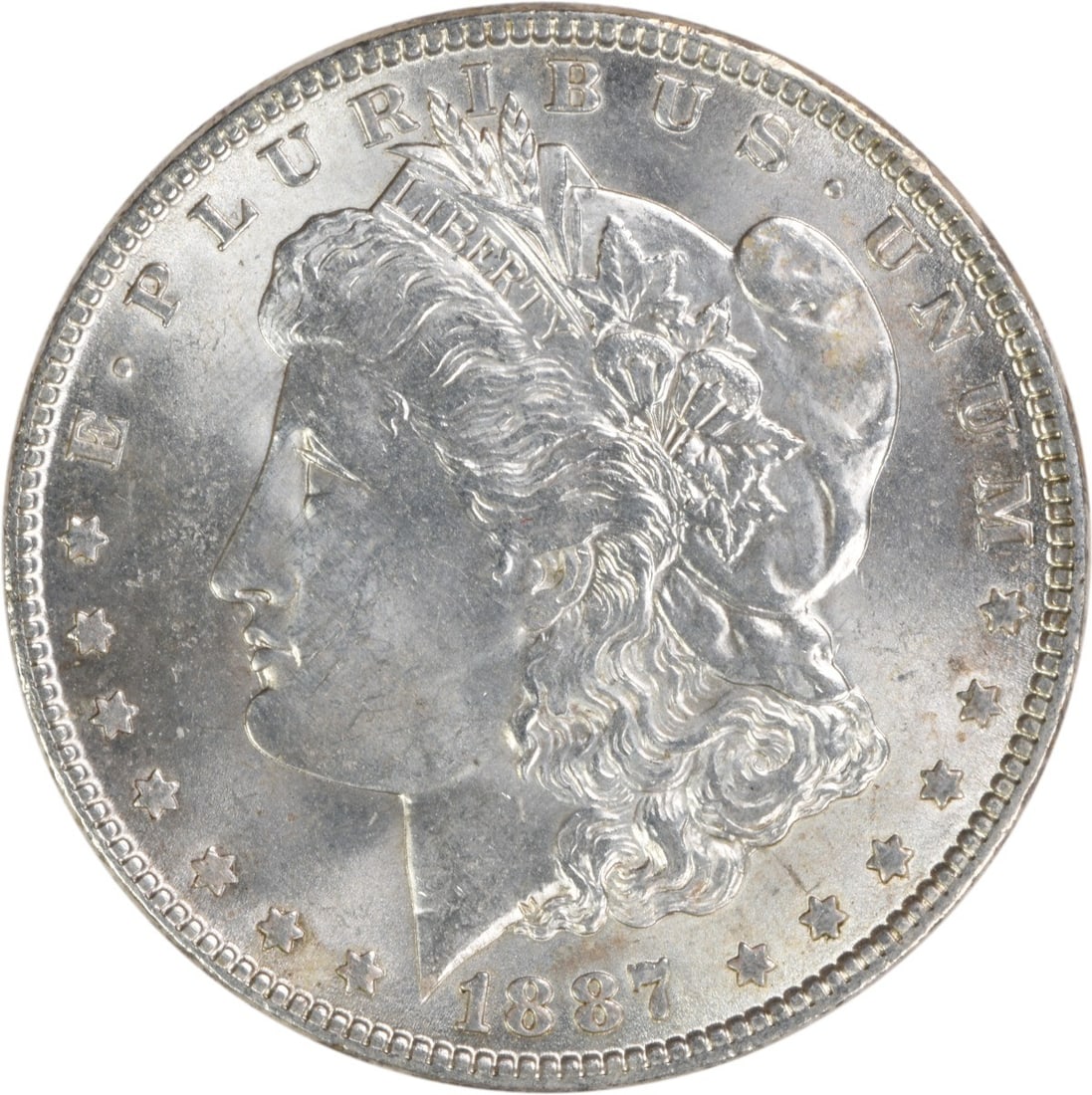 Uncertified 1887 Morgan Silver Dollar Choice BU: Uncertified 1887 Morgan Silver Dollar Choice BU This listing features Uncertified 1887 Morgan Silver Dollar Choice BU. Item specifics are provided below. Item Specifics: Country Of Origin: United Stat