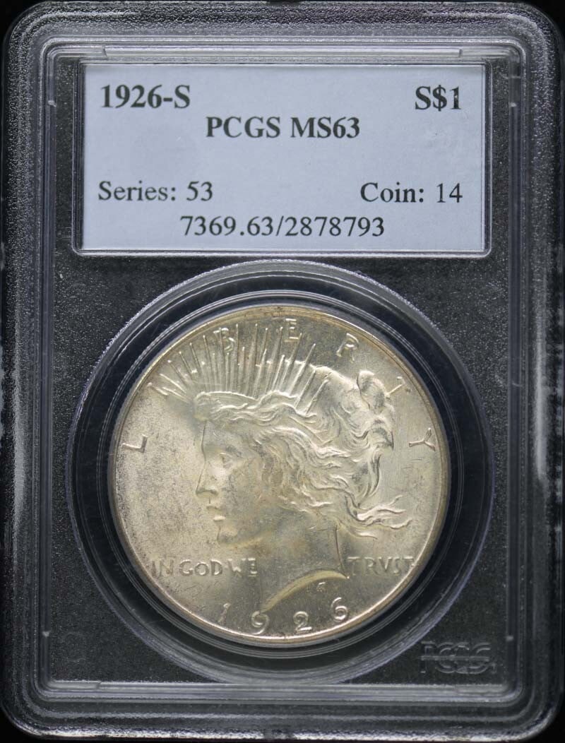 MS63 1926-S $1 Peace Dollar PCGS (1 of 1)