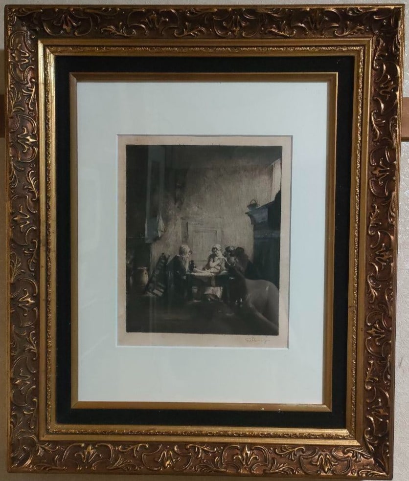 Hospiz Ferdinand Schmutzer Signed Original Etching -Die Unterhaltung 1897 Edamer (1 of 13)