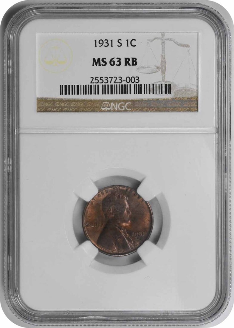 NGC 1931-S Lincoln Cent MS63RB (1 of 2)