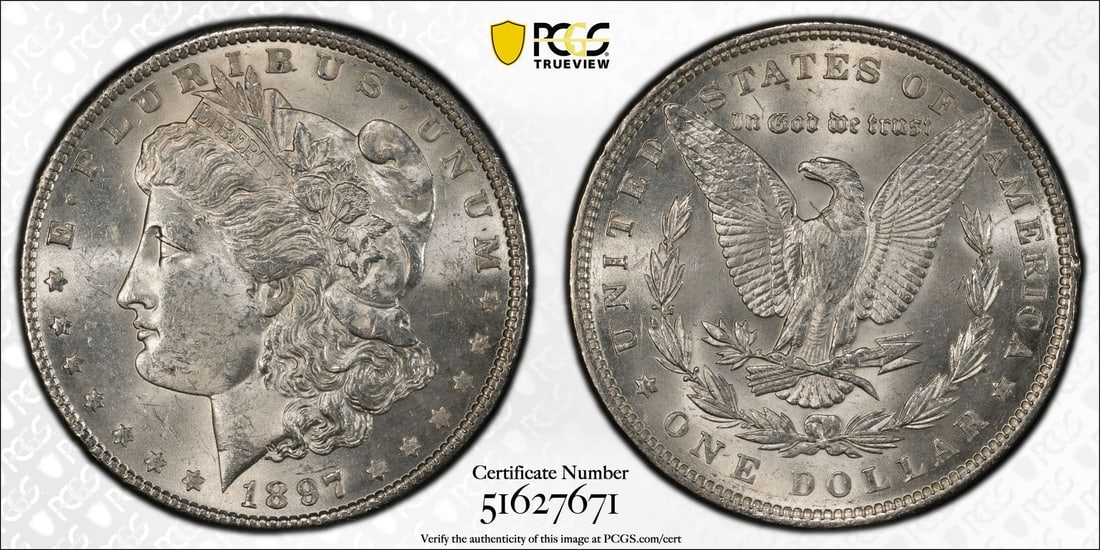 MS63 1897 MORGAN DOLLAR PCGS (1 of 3)
