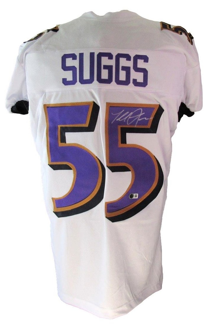 203384 Terrell Suggs Signed/ Auto White Custom Jersey Baltimore Ravens JSA (1 of 5)