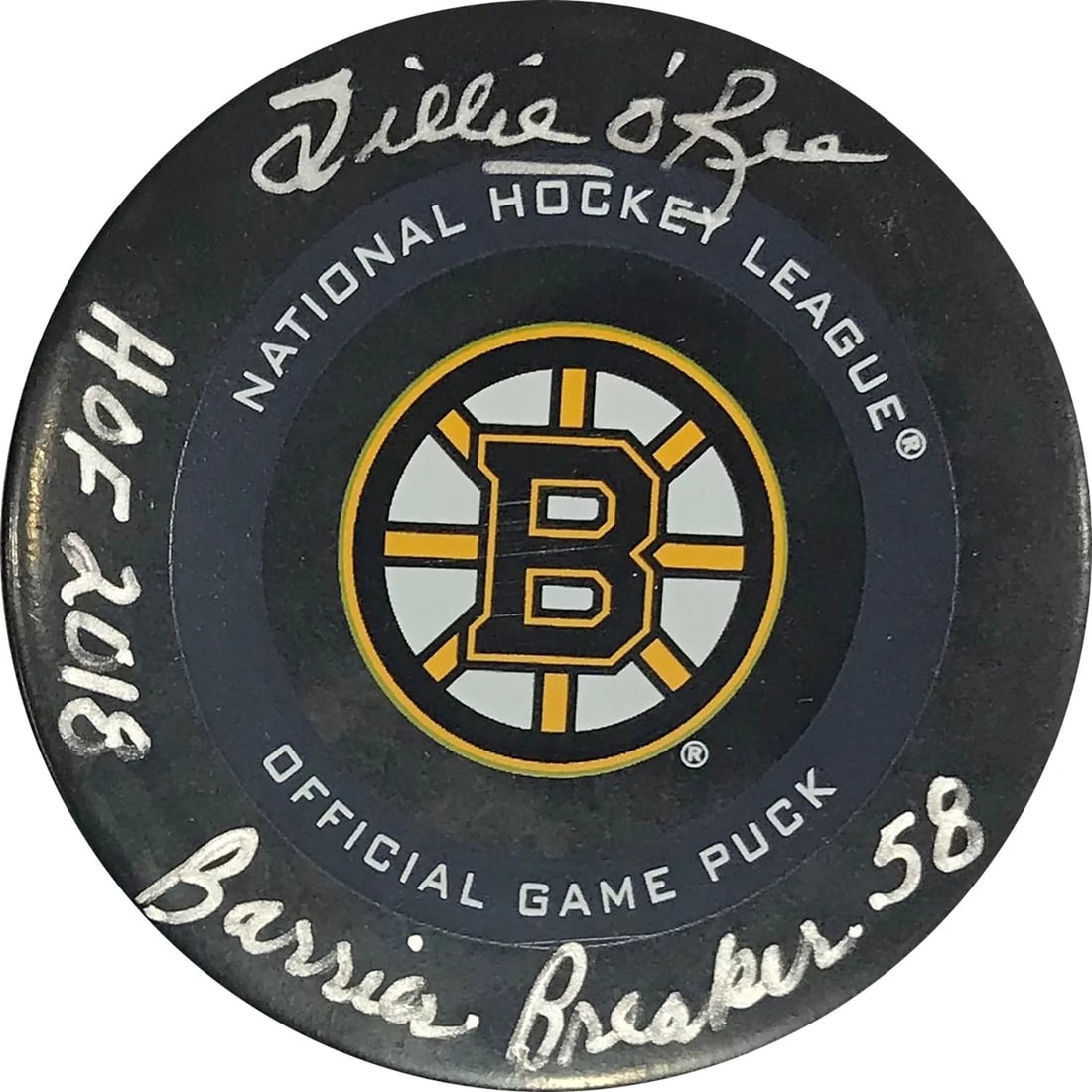 Barrier Breaker 58" Autographed Boston Bruins Official P - Willie O'Ree "HOF 2018 (1 of 1)