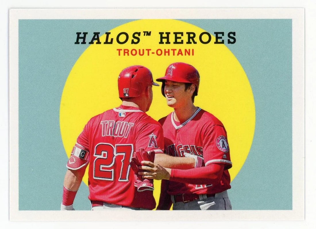Card Mike Trout and Shohei Ohtani 2018 Topps Halos Heroes #303 (1 of 2)