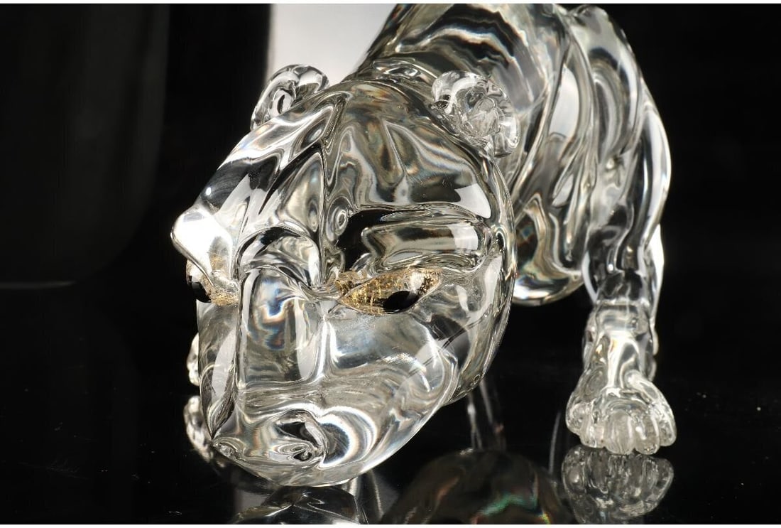 Sculpture Pino Signoretto Murano Glass Leopard Figurine Signed Italian Art Glass (1 of 9)
