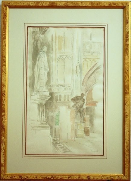 Lobby Peter Thorneycroft Signed Watercolor House of Commons (1 of 10)