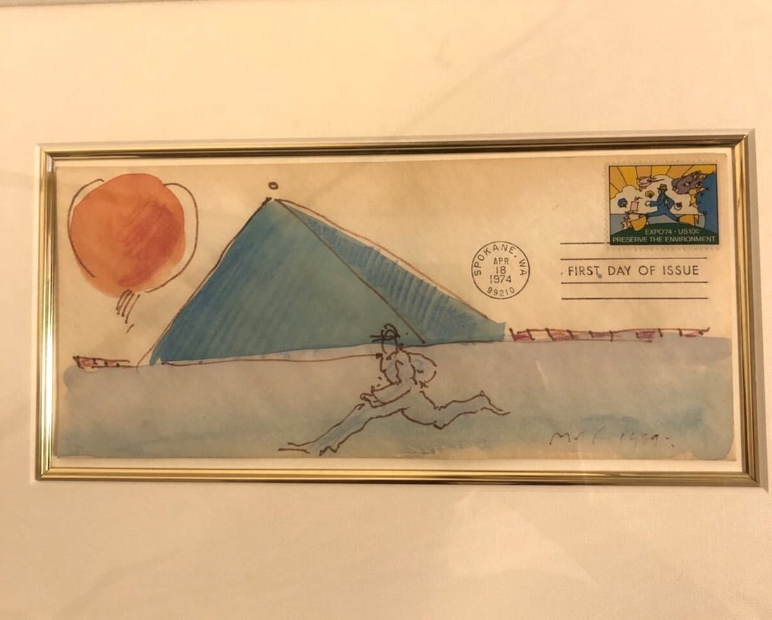 Cover Peter Max Original Watercolor 1974 Pyramid Balloon First Day: Cover Peter Max Original Watercolor 1974 Pyramid Balloon First Day This listing features Cover Peter Max Original Watercolor 1974 Pyramid Balloon First Day. Item specifics are provided below. Item