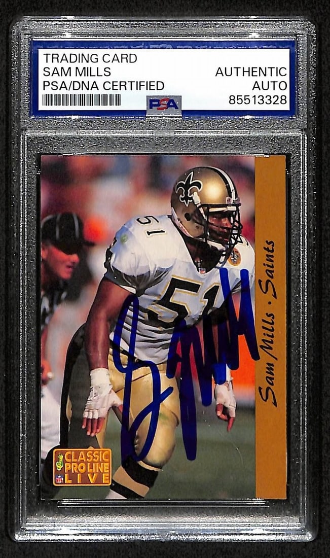 201488 Sam Mills HOF Signed/ Autograph 1993 Classic #181 Saints/ Panthers PSA/ DNA: 201488 Sam Mills HOF Signed/ Autograph 1993 Classic #181 Saints/ Panthers PSA/ DNA This listing features 201488 Sam Mills HOF Signed/ Autograph 1993 Classic #181 Saints/ Panthers PSA/ DNA. Item