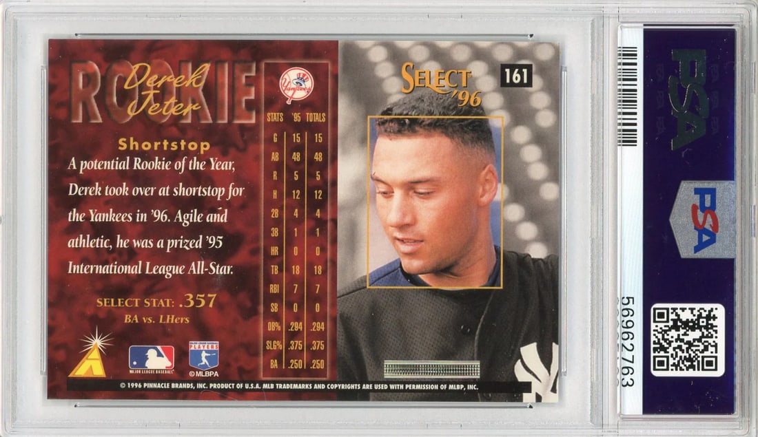 (PSA) Derek Jeter 1996 Select Card #161 - 2