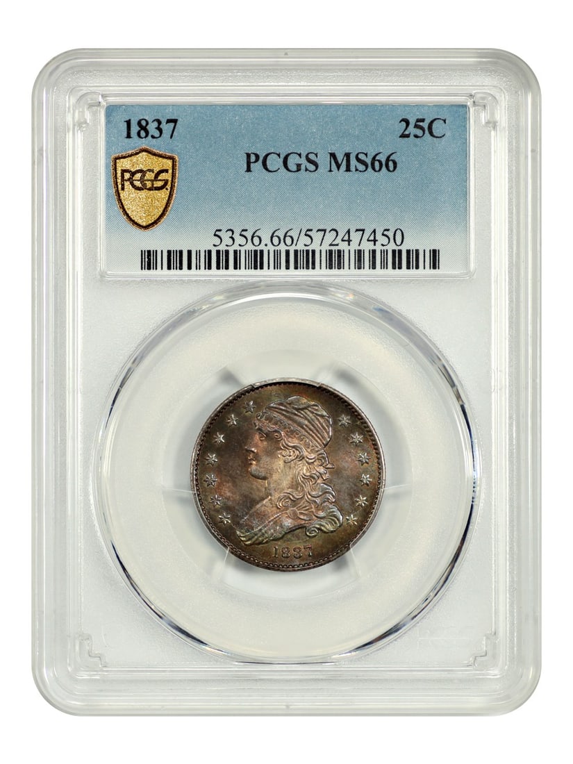 Capped Bust Quarter - 1837 25C PCGS MS66: Capped Bust Quarter - 1837 25C PCGS MS66 This listing features Capped Bust Quarter - 1837 25C PCGS MS66. Item specifics are provided below. Item Specifics: Certification: PCGS Certification Number: