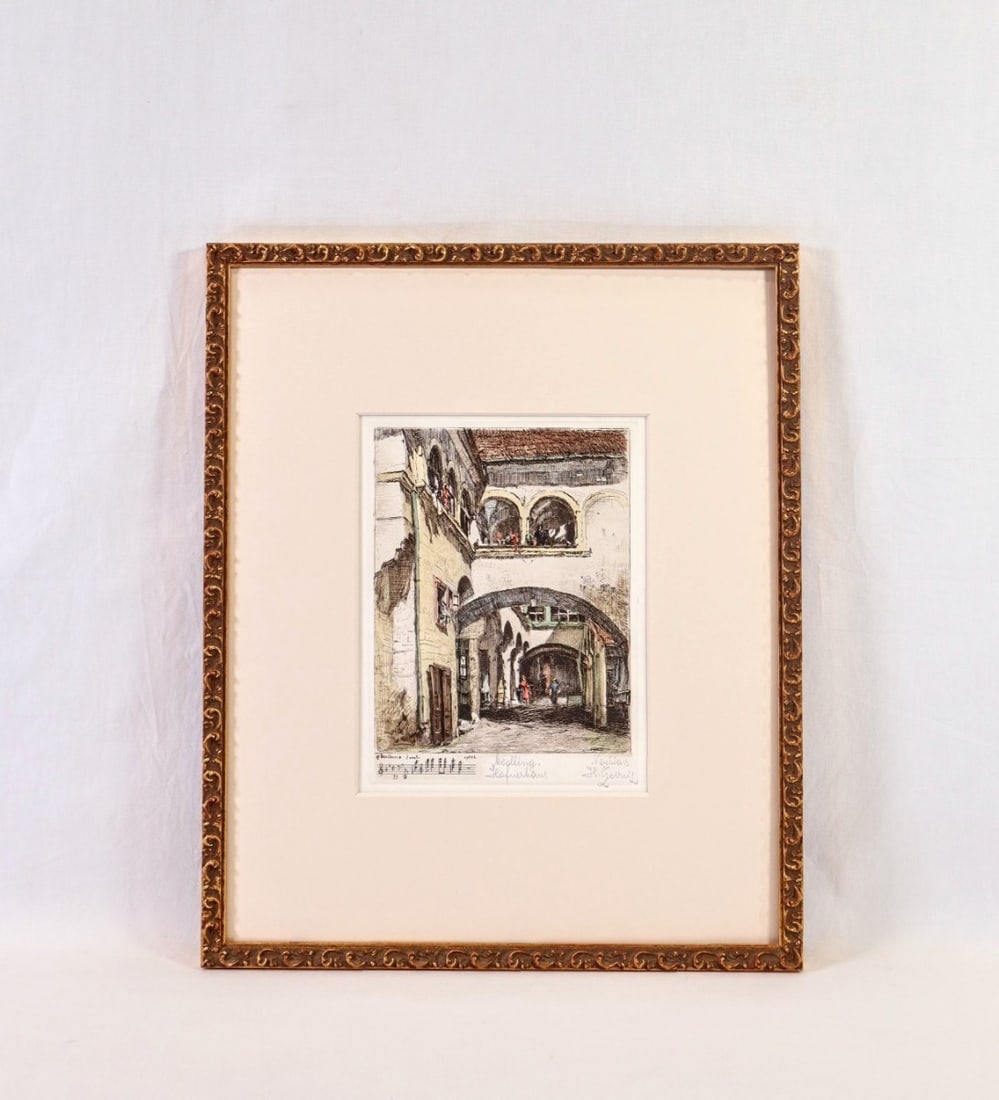 Hafnerhaus" Beethoven - Herta Czernik-Kobanz Gzonning Etching Coloring "Mdling (1 of 10)