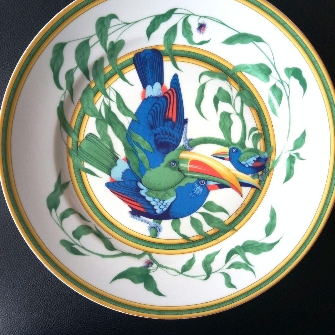case Hermes Toucan Plate dinner plate porcelain tableware 10 8 in with (1 of 16)