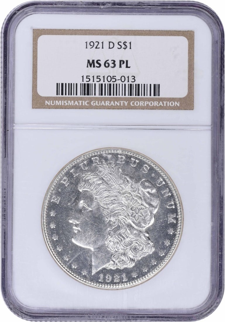 NGC 1921-D Morgan Silver Dollar MS63PL: NGC 1921-D Morgan Silver Dollar MS63PL This listing features NGC 1921-D Morgan Silver Dollar MS63PL. Item specifics are provided below. Item Specifics: Country Of Origin: United States Certification: